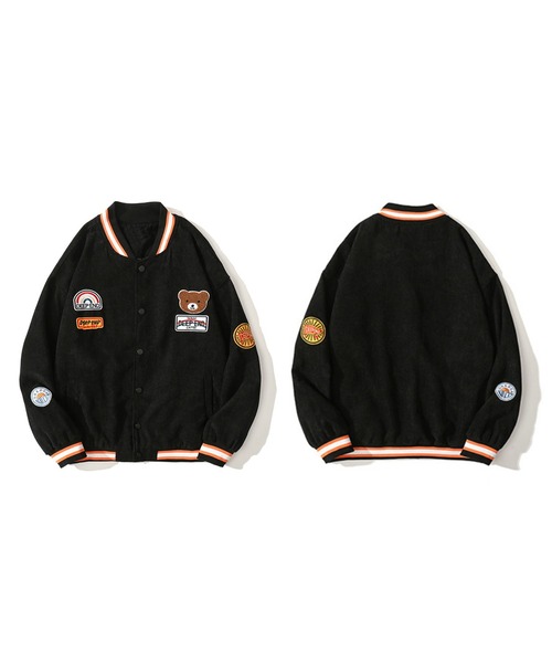 スタジャン 「HOOK」 アメカジ配色クマワッペンスタジャンジャケット