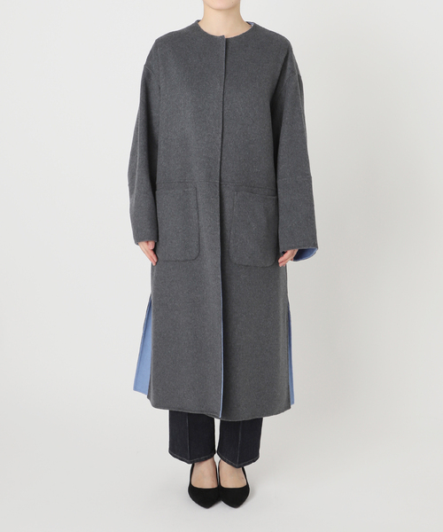 B.C STOCK（ベーセーストック） ノーカラーコート コート S120ブレンド