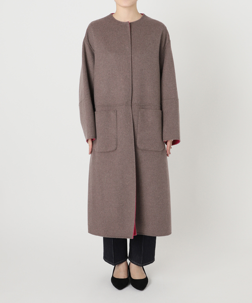 B.C STOCK（ベーセーストック） ノーカラーコート コート S120ブレンド