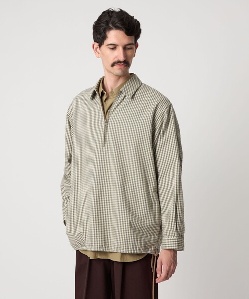 STEVEN ALAN（スティーブンアラン） シャツ チェック ジップ プル