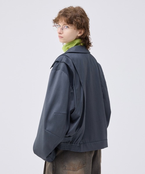 soerte ブルゾン アウター Loose curve tuck short blouson/ルーズ