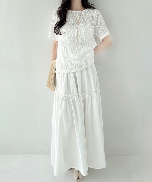 Meiru tシャツ シアーカットジャガードトップス レディース : ZOZOTOWN