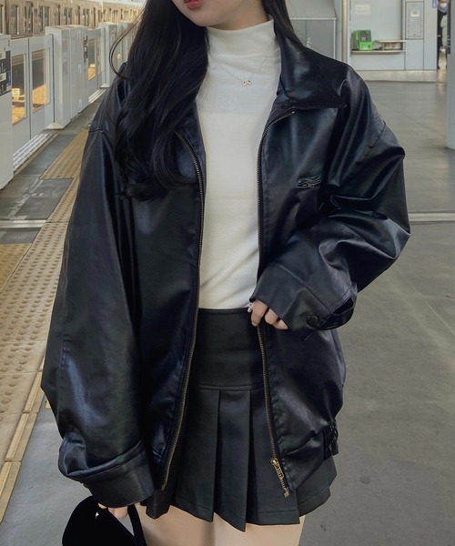 RiLi（リリ） レザージャケット ライダース オーバージャケット