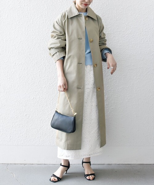 SHIPS any トレンチコート コート any:「手洗い可能」シャンブレー