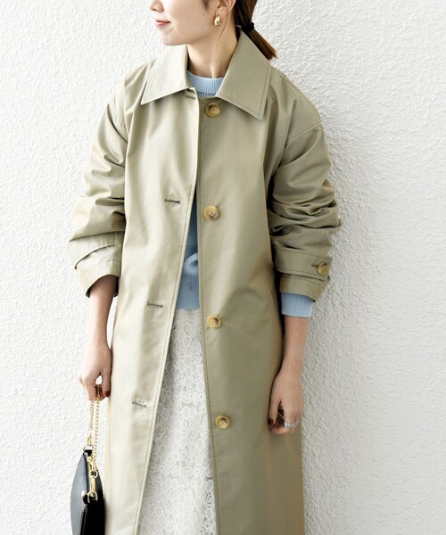 SHIPS any トレンチコート コート any:「手洗い可能」シャンブレー