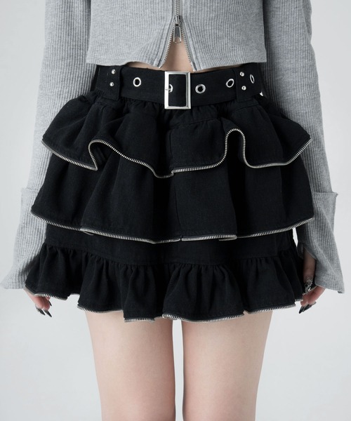 LAZYSLAY スカート ジッパーフリルスカート : ZOZOTOWN Yahoo!店