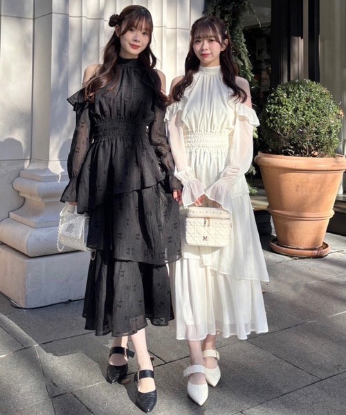 NICE CLAUP アメスリミニワンピース アメスリティアードロング