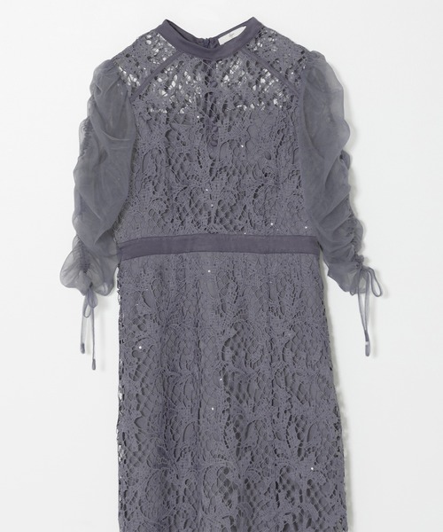 Leja（レジャ） ドレス 「LEJA」シアーレースパフスリーブスリットI