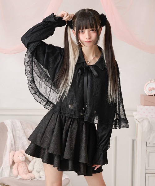 Pal elfy ブラウス シャツ 総レースケープブラウス レディース