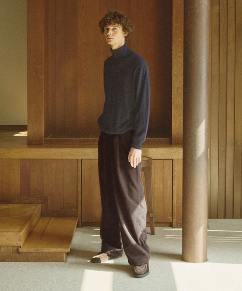 Bleme スラックス コーデュロイワンタックワイドスラックスパンツ