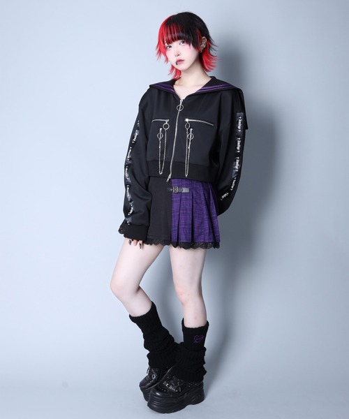 Amilige（アミリージュ） ジャージ セーラーカラーフロントZIPジャージ