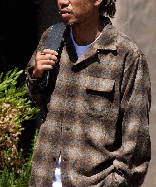 TOWNCRAFT（タウンクラフト） シャツ WOOL CHECK LOOP COLLAR SHIRTS