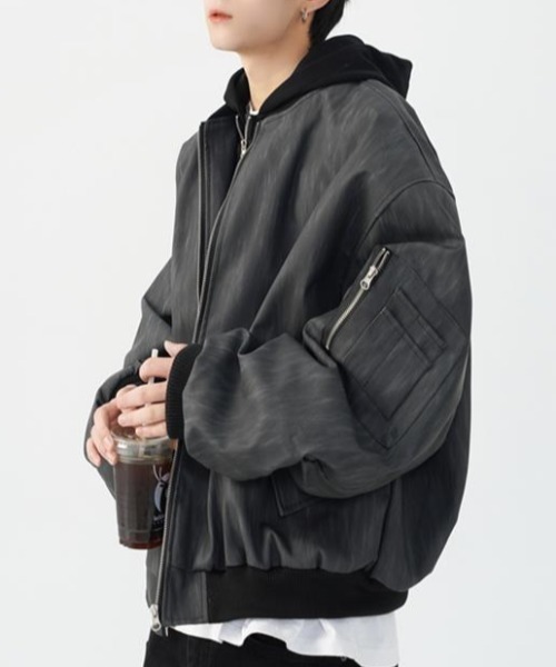 link lot ma1 ma-1 「25年秋冬新作」フェイクレイヤードダブルジップ