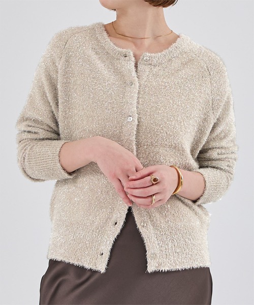 ur's（ユアーズ） カーディガン クルーネックラメカーディガン