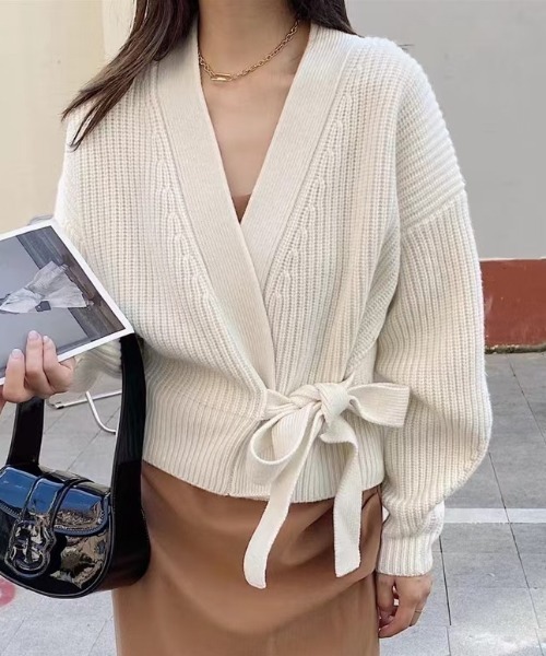 ニット セーター カシュクールニットカーディガン レディース