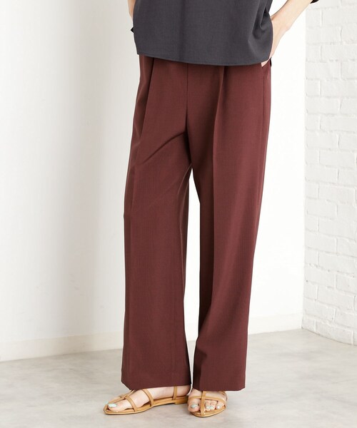 THE SHOP TK パンツ 「XS-XLサイズ」麻調ワイドパンツ/洗濯機OK/from