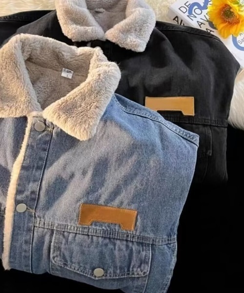 link lot デニムジャケット gジャン 裏フェイクファーデニムビッグ