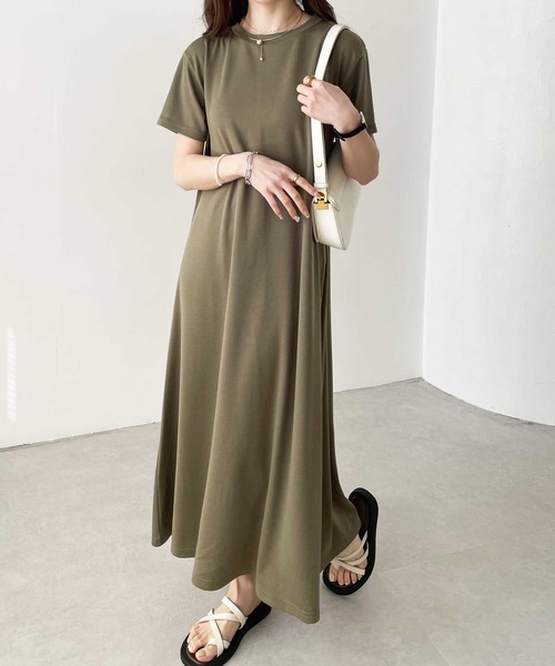 GeeRA（ジーラ） ワンピース 接触冷感♪フレアーシルエットロング半袖T