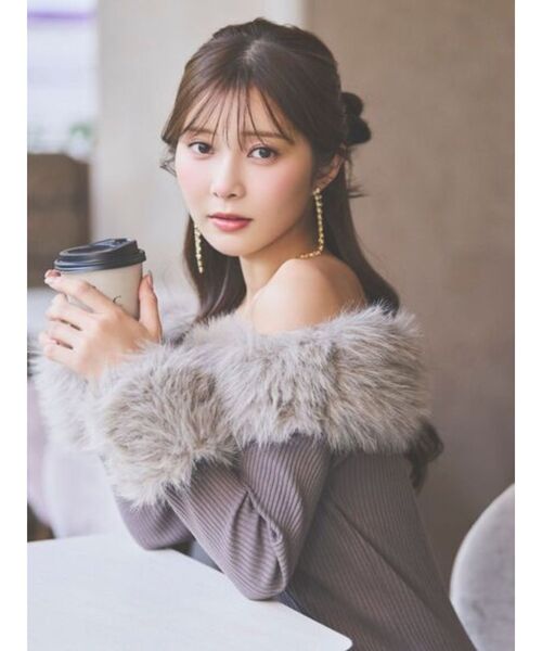 EATME（イートミー） ワンピース フェイクファーオフショルミニ