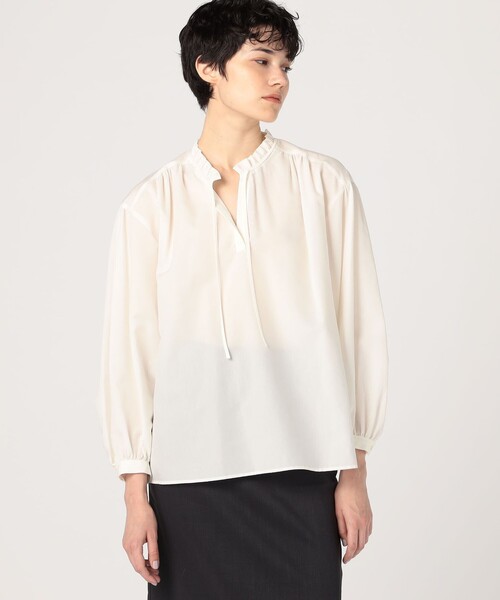 Ballsey（ボールジィ） ブラウス シャツ ハイカウントポプリン フリル