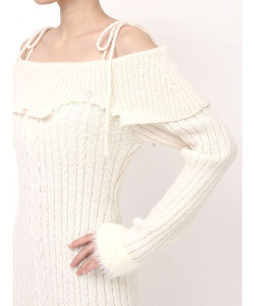 EATME ヘムシャギーオフショルニットワンピース EATME（イートミー