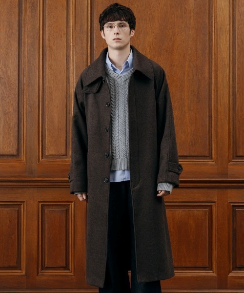 LURAKU ステンカラーコート コート 「LURAKU」Wool soutien collar