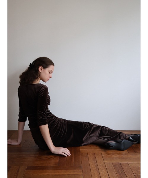 celon ワンピース shirring drape velour dress : ZOZOTOWN Yahoo!店