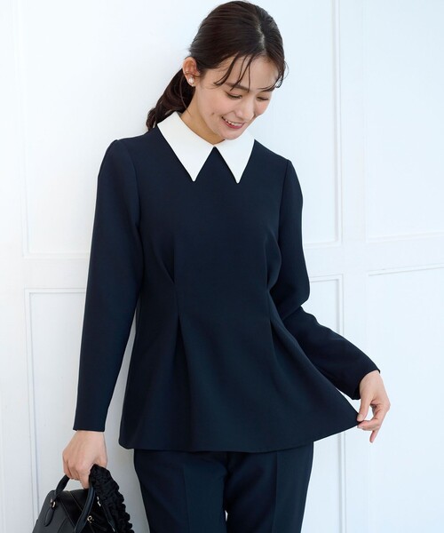 組曲（KUMIKYOKU） ブラウス シャツ コンフォータブルドレープ 襟付き