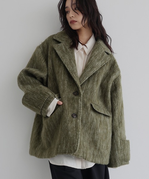 hellam（ヘラム） ピーコート pコート シャギーテーラードコート