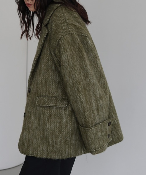 hellam（ヘラム） ピーコート pコート シャギーテーラードコート