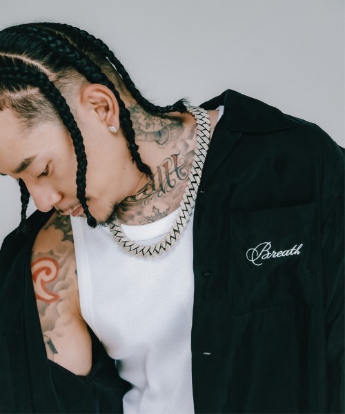 BREATH シャツ 「BREATH / ブレス」SCRIPT LOGO SATIN SHIRT
