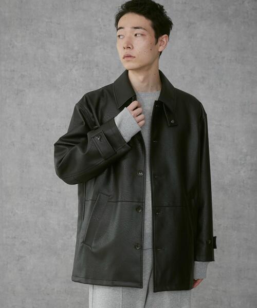 THE STANDARD カバーオール THE STANDARD/シンセティックレザーカー