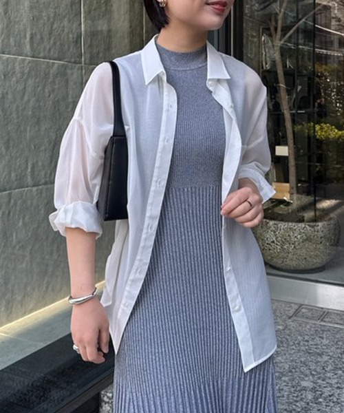 anuans（アニュアンス） ブラウス シャツ ミニマルシアーオーバー