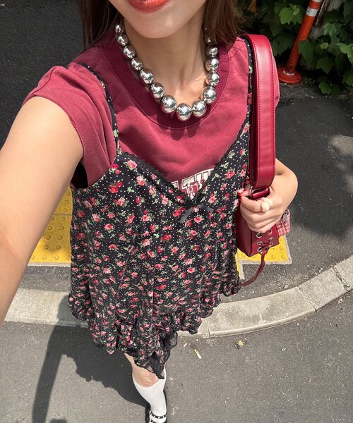 CIAOPANIC（チャオパニック） チュニック カットフラワーキャミ