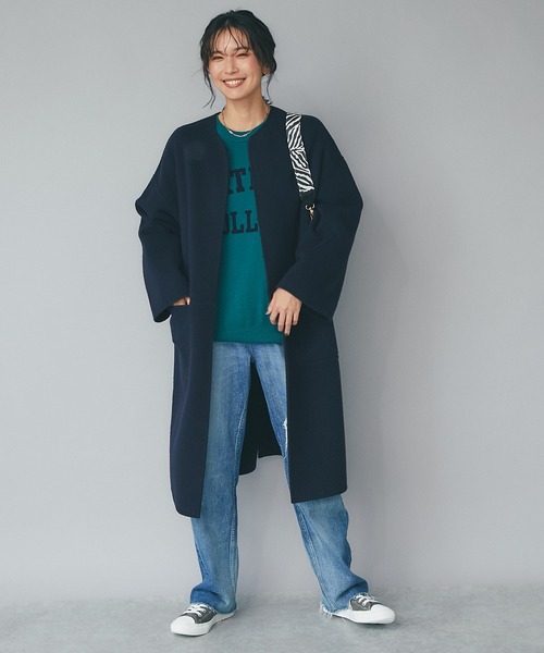 RIVE DROITE（リヴドロワ） ノーカラーコート FREE ライトベージュ