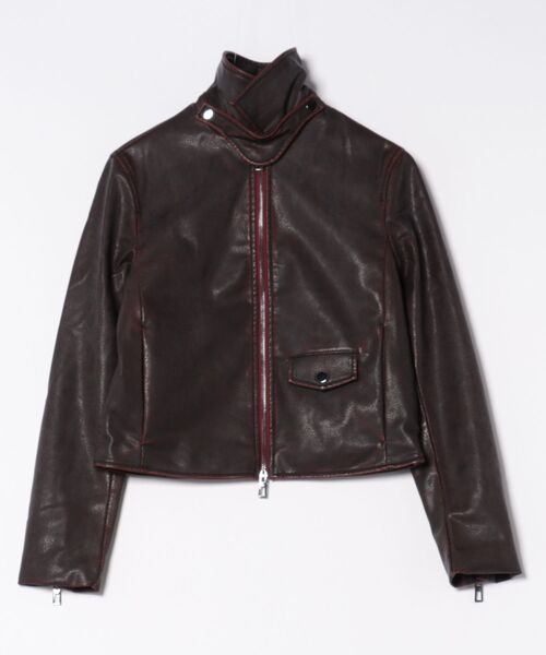 Desigual（デシグアル） レザージャケット ライダース ボルドーの
