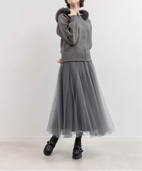 RANDA（ランダ） パーカー 2WAY フェイクファーニットパーカー