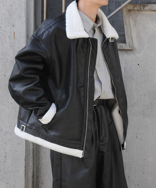 Nilway（ニルウェイ） ブルゾン アウター ヘビーPUレザー裏ボア