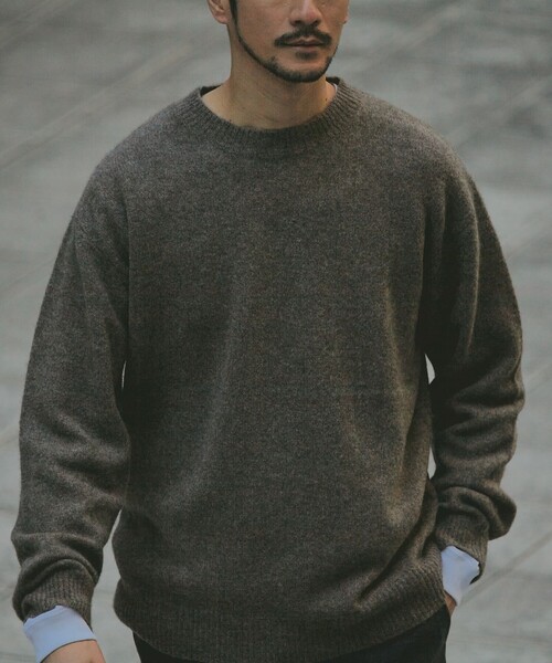 SHIPS（シップス） メンズ ニット SHIPS: ヤク ウール 5ゲージ クルー