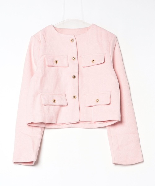 コート アウター 「韓国ファッション」大人かわいいツイードジャケット