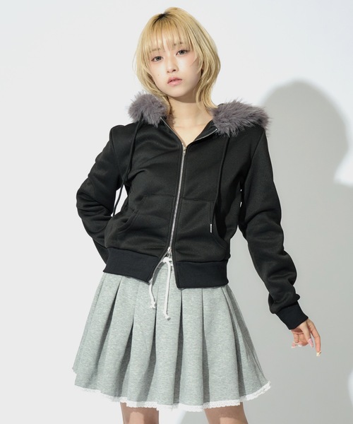 tinkerend（ティンカーエンド） パーカー Double Zip Fur Hoodie