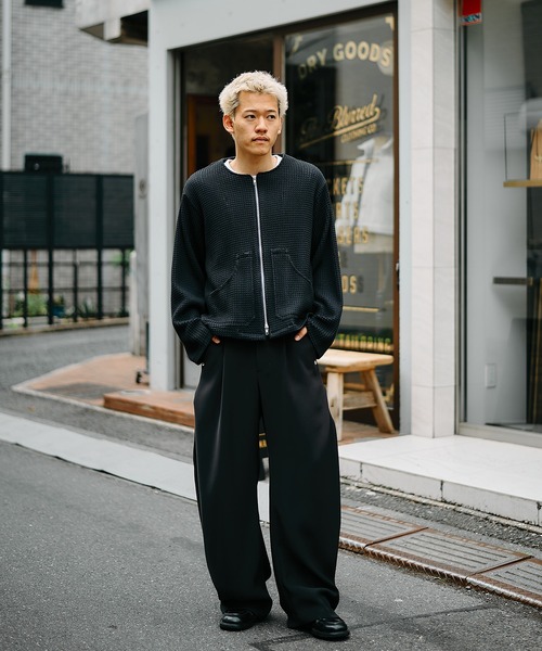 CONZ スラックス カーブレッグトラウザー ダブルクロス メンズ