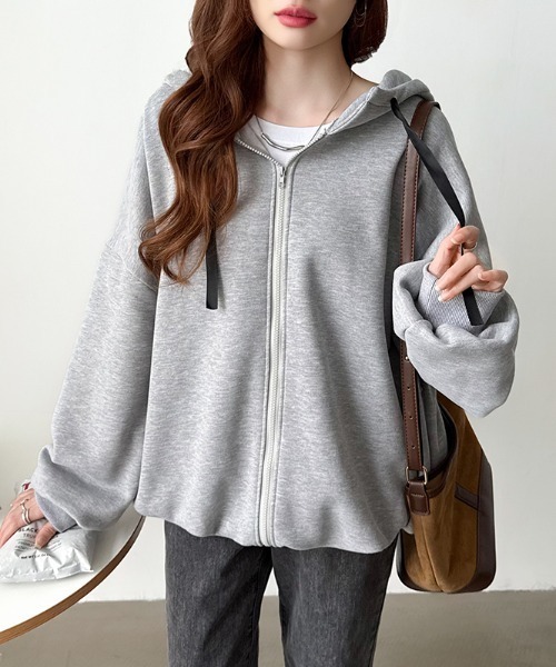 COCOMOMO パーカー 「新色追加」裏起毛 バックロゴパーカー オーバー