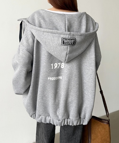 COCOMOMO パーカー 「新色追加」裏起毛 バックロゴパーカー オーバー