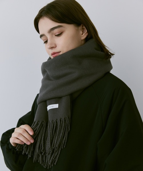 flaner マフラー ストール Natural fringe muffler / ナチュラル