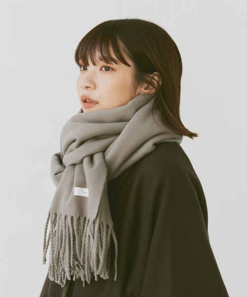 flaner マフラー ストール Natural fringe muffler / ナチュラル