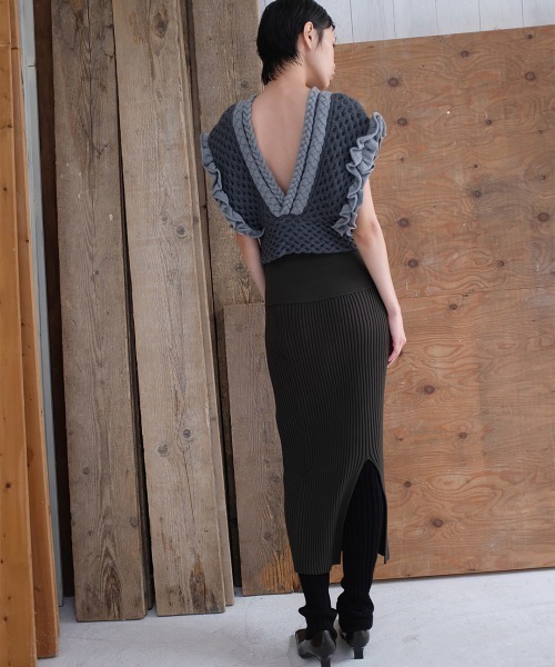 leinwande（ラインヴァンド） ベスト ジレ Braids＆Frill Top