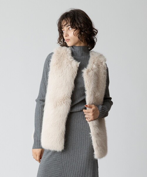 allureville（アルアバイル） ベスト ジレ フェイクフォックスジレ