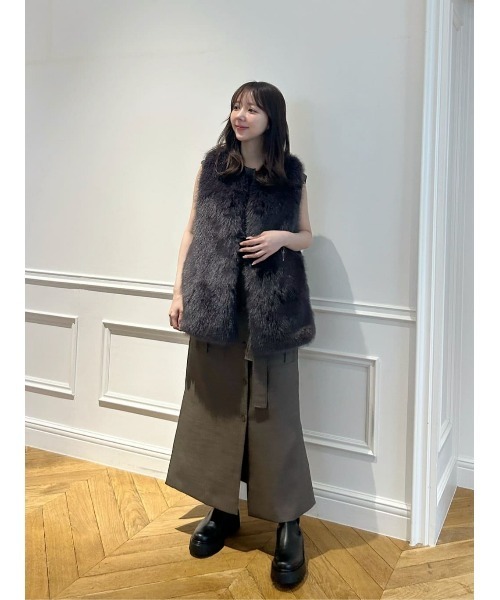 allureville（アルアバイル） ベスト ジレ フェイクフォックスジレ