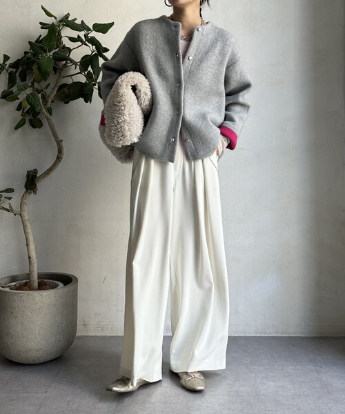 DouDou（ドゥドゥ） カーディガン 「WEB限定」ダブルフェイスニット